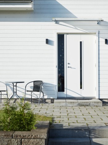 Vit Diplomat dörr med sidoljus